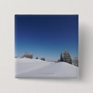 Snowy cold winter landscape 3 2 inch square button