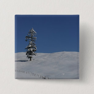 Snowy cold winter landscape 4 2 inch square button