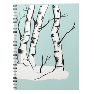 Snowy Colorado Aspen Tree Notebook