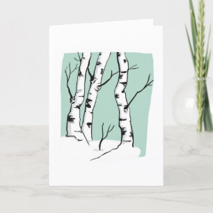 Snowy Colorado Aspens Blank Greeting Card