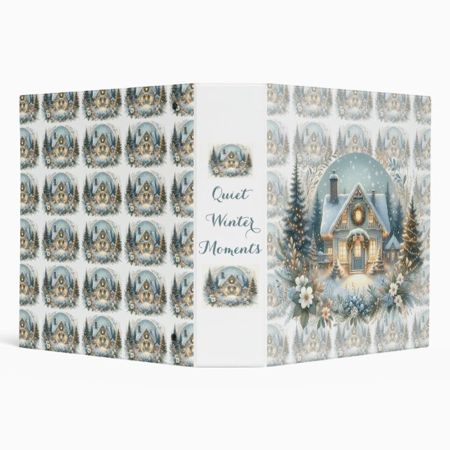 Snowy Cottage Glow Scene Binder (Background)