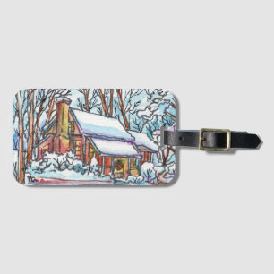 Snowy Cottage Luggage Tag