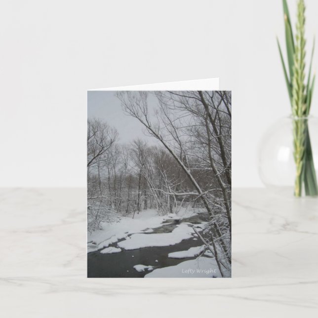 Snowy Creek in Winter blank notecards (Front)