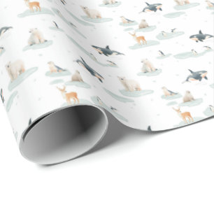 Snowy day - Arctic animals winter nursery  Wrapping Paper