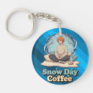 Snowy Day Calm Anime Art Keychain