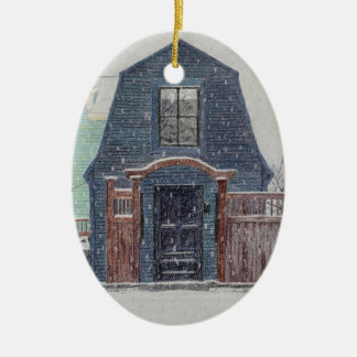 Snowy Day Ceramic Ornament