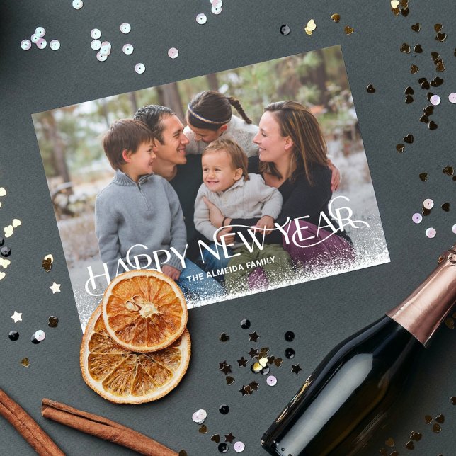Snowy Day Happy New Year Photo Card (Creator Uploaded)