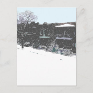 snowy day :: journée d'hiver postcard