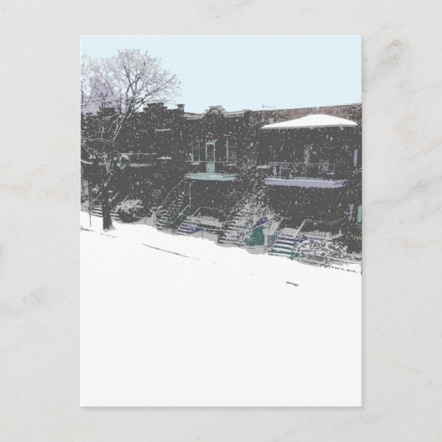 snowy day ::  journée d'hiver postcard (Front)