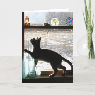 Snowy Day Kitten Greeting Card
