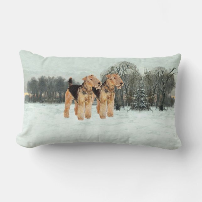 Snowy Day Lumbar Pillow (Front)