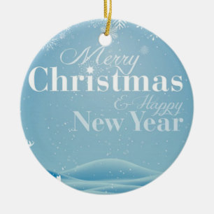  Snowy day with snowflakes  Ceramic Ornament