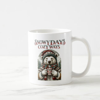 Snowy Days, Cozy Ways | Bear with Hot Cocoa Coffee Mug