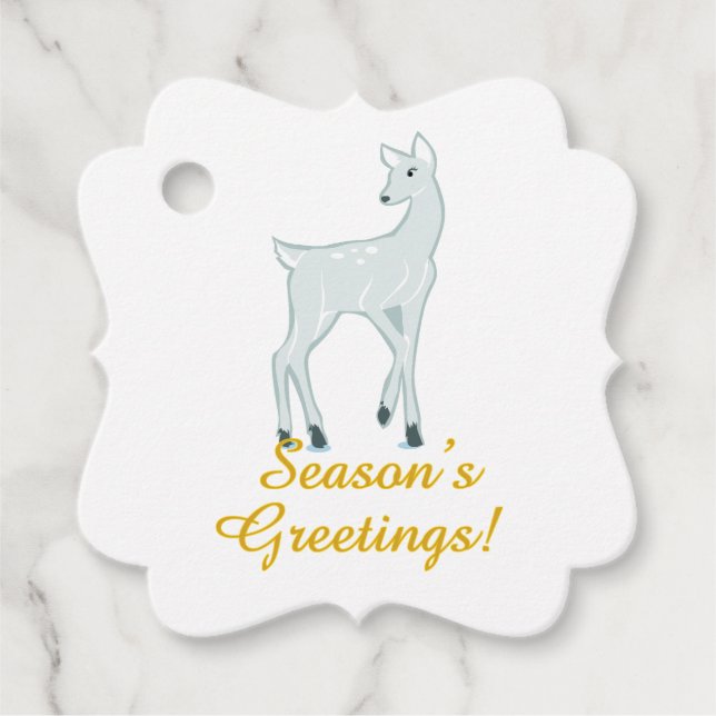 Snowy Deer Favour Tags (Front)