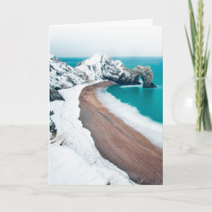 SNOWY DURDLE DOOR, LULWORTH, DORSET, UK CARD