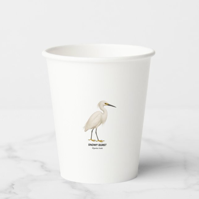 Snowy Egret - Birds of California Paper Cups (Front)