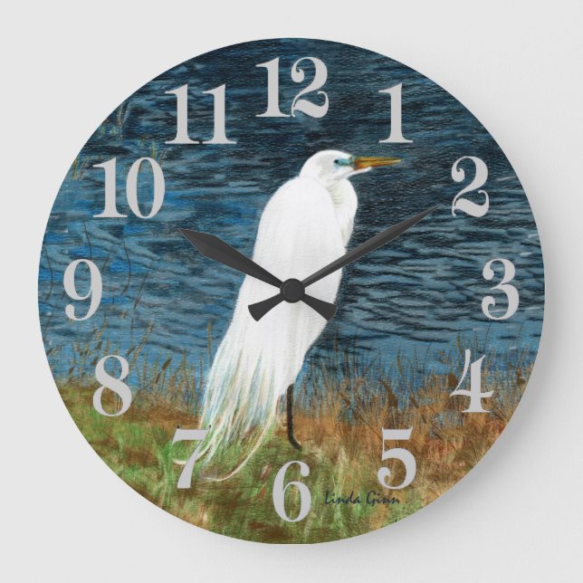 Snowy Egret Clock (Front)