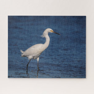 Snowy Egret on North Beach Jigsaw Puzzle