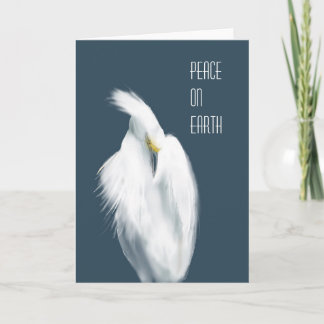 Snowy Egret "Peace on Earth" Thank You Card