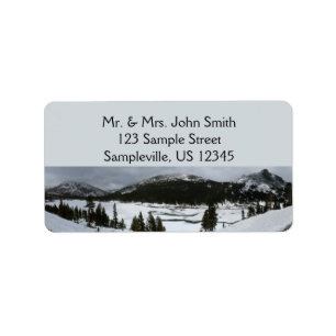 Snowy Ellery Lake California Winter Landscape Label