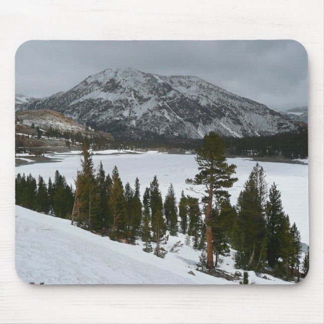 Snowy Ellery Lake California Winter Landscape Mouse Pad (Front)