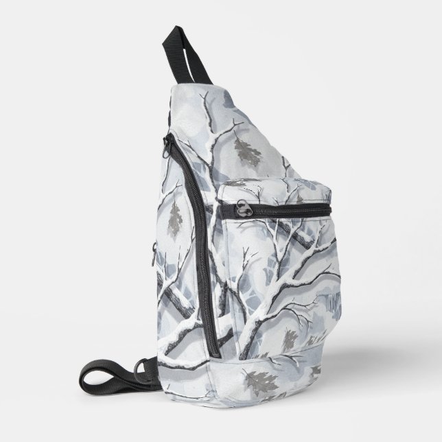 Snowy Environments Camouflage  Sling Bag (Left Corner)