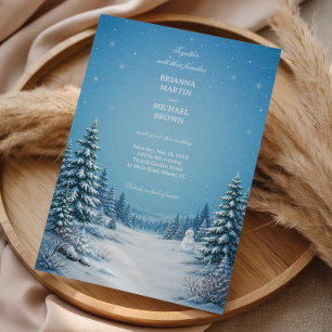 Snowy Evergreen Meadow Under Invitation