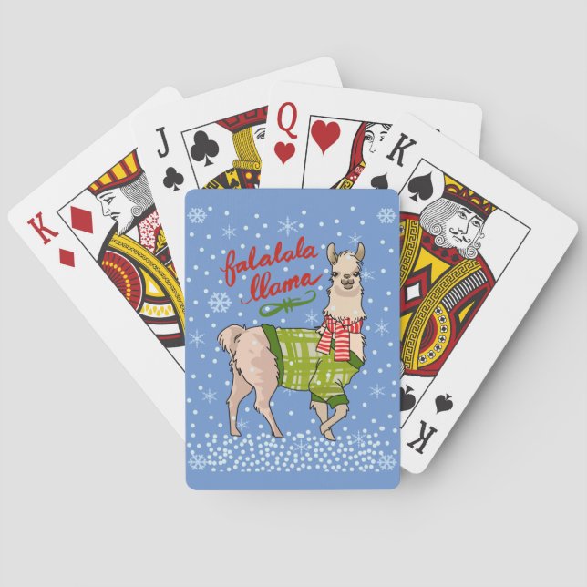 Snowy Falalala Llama Playing Cards (Back)