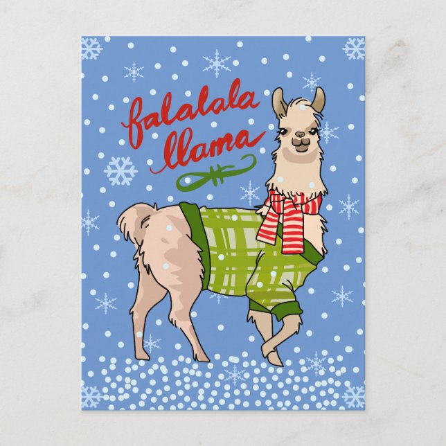 Snowy Falalala Llama Postcard (Front)