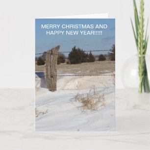 Snowy Fence Line Christmas Card