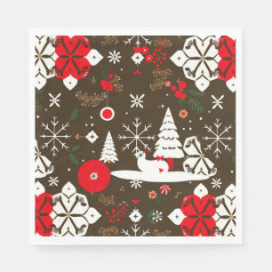 Snowy Festivities Pattern Napkin