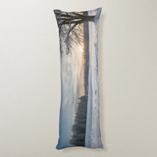 snowy field desgin long pillow