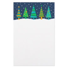 Snowy Fir Trees Stationery