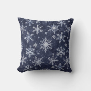 Snowy flake pattern throw pillow
