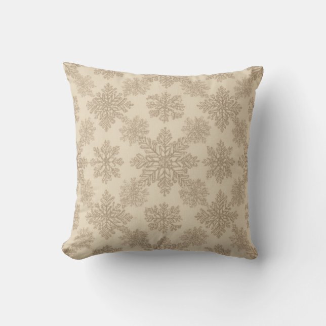 Snowy Flake Throw Pillow (Front)