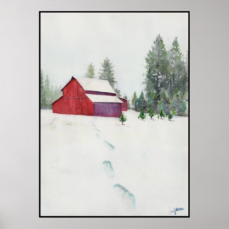 "Snowy Footsteps" Poster