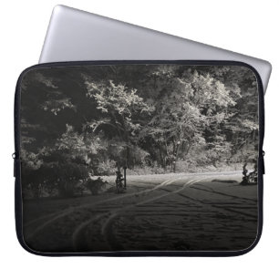 Snowy Forest at Night Laptop Sleeve