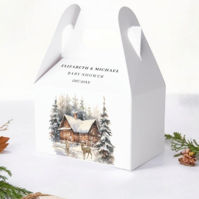 Snowy Forest Deer Baby It's Cold Outside  Favor Box (Creator Uploaded)