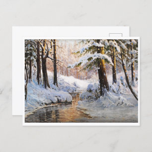Snowy Forest Landscape, Walter Moras  Postcard