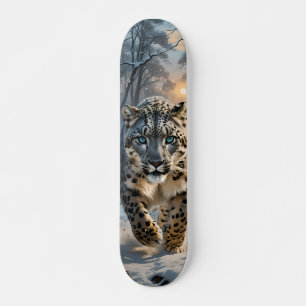 Snowy Forest Leopard Skateboard