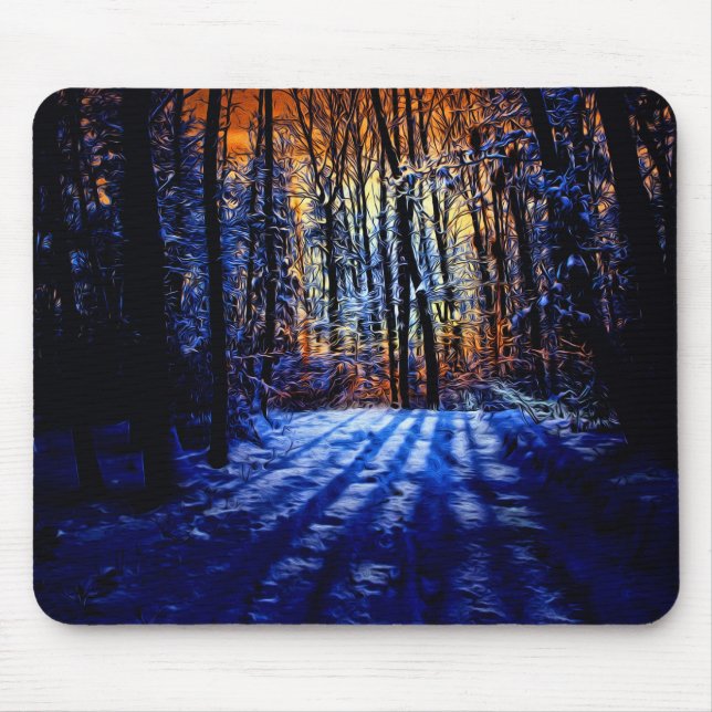 Snowy forest mouse pad (Front)