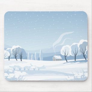 Snowy Forest Mouse Pad