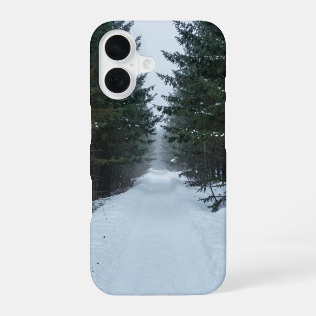 Snowy Forest Path Winter Phone Case (Back)