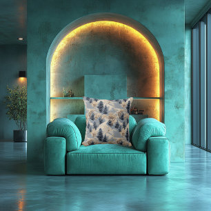 Snowy Forest Scene Pillow - Cozy Winter Home Decor