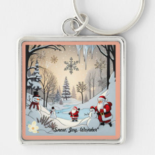 "Snowy Forest Serenade" Keychain
