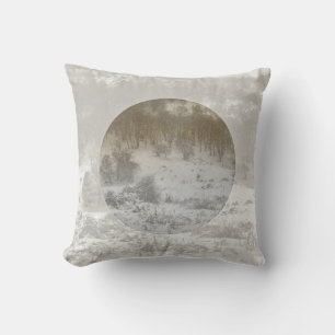 Snowy forest winter background geometric  throw pillow