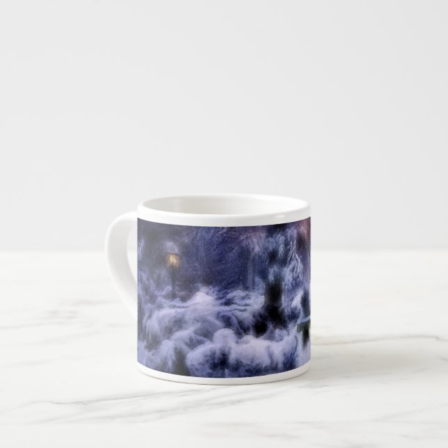Snowy Forest Winter Wonderland Espresso Cup (Front Left)