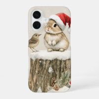 Snowy Forest Winter Woodland Christmas Bunny Bird