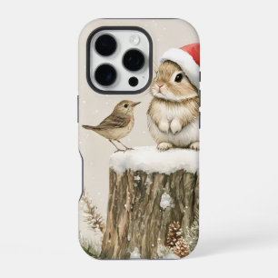 Snowy Forest Winter Woodland Christmas Bunny Bird iPhone 16 Pro Case