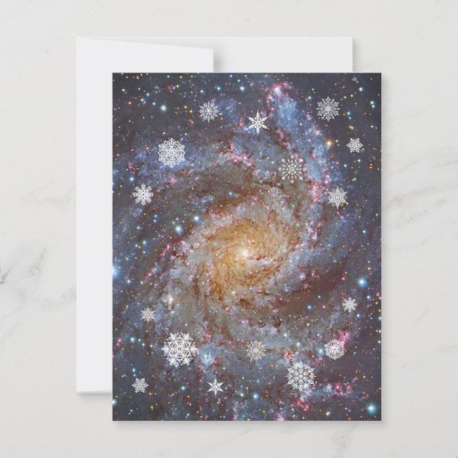 Snowy Galaxy Customizable Christmas Card (Front)